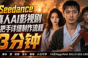 3分钟真人AI影视剧怎么做？SD 2.0手把手完整制作流程｜Higgsfield 14天…