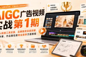 AIGC广告视频实战第1期，主流AI视频工具实操、品牌案例深度拆解、赛事…
