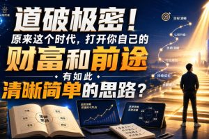 公众号灏泽异谈付费文：道破极密！原来这个时代，打开你自己的财富和前…