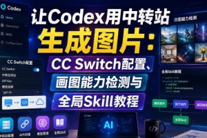 让Codex用中转站生成图片：CC Switch配置、画图能力检测与全局Skill教…