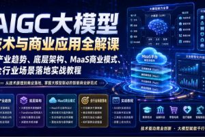 AIGC大模型技术与商业应用全解课｜产业趋势、底层架构、MaaS商业模式、…