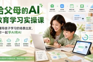 给父母的AI教育学习实操课，从辅导孩子学习的场景出发，带你一起学AI用…