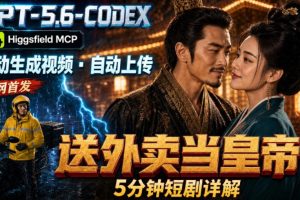 GPT-5.6 Codex+Higgsfield MCP:一条指令生成5分钟短剧并自动上传YouT…