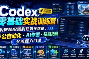 Codex零基础实战训练营｜从安装配置到任务全落地，办公自动化?AI作图?…
