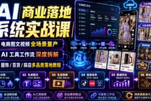 AI商业落地系统实战课｜电商图文视频全场景量产AI工具工作流深度拆解服…