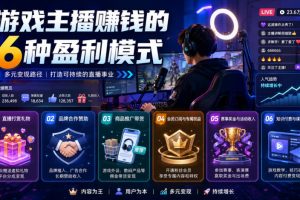 付费文章:游戏主播賺钱的6种盈利模式