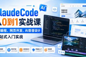 ClaudeCode从0到1实战课，AI编程、网页开发、AI影音设计一站式入门实战…