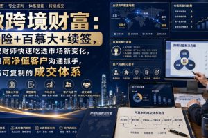 做跨境财富:港险+百慕大+续签,帮理财师快速吃透市场新变化,掌握高净…