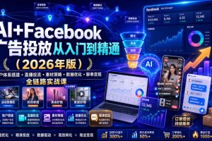 AI+Facebook广告投放从入门到精通（2026年版）｜账户体系搭建?直播投流…