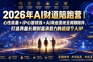 2026年AI财道陪跑营｜心性筑基+IP心智修炼+AI商业落地全周期陪伴，打造…
