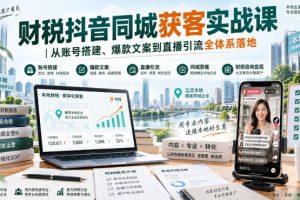 财税抖音同城获客实战课|从账号搭建、爆款文案到直播引流全体系落地 …
