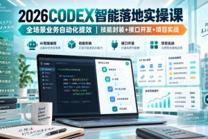 2026Codex智能落地实操课，全场景业务自动化提效，技能封装+接口开发+…