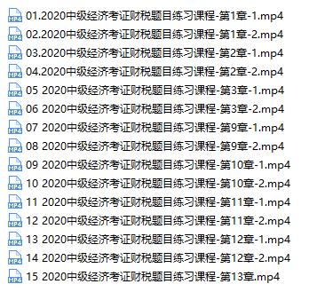 2020中级经济师备考财税专业题目习题讲解视频课程(15讲)