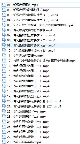 2020中级经济师备考知识产权基础精讲线上培训视频课程(46讲)