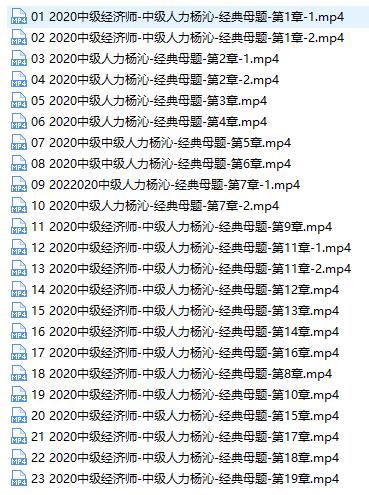 2020中级经济师备考人力资源题目习题讲解视频课程(23讲)