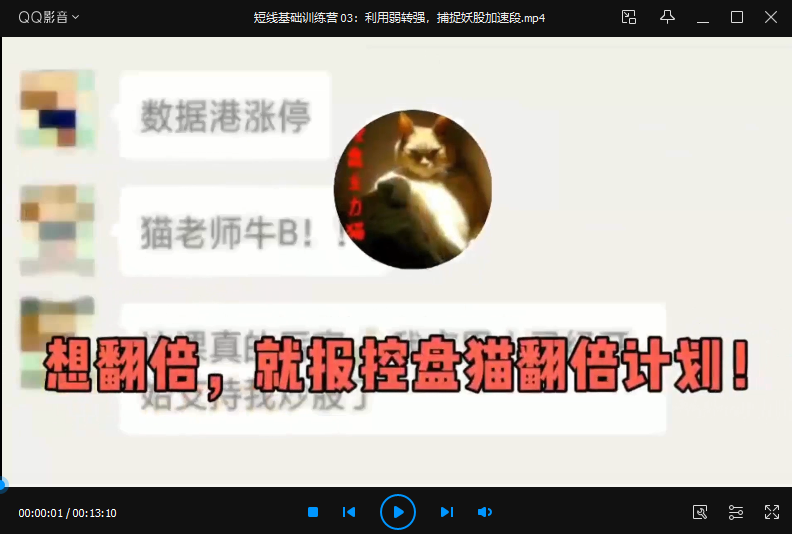 控盘猫短线基础特训营,控盘猫翻倍计划