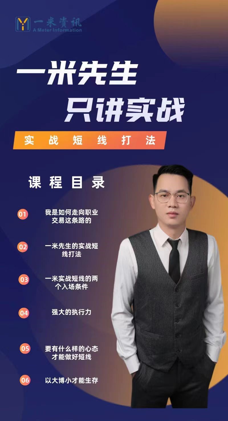 【期货课程】一米资讯金融学院:一米先生只讲实战,用实战教你真正的短…