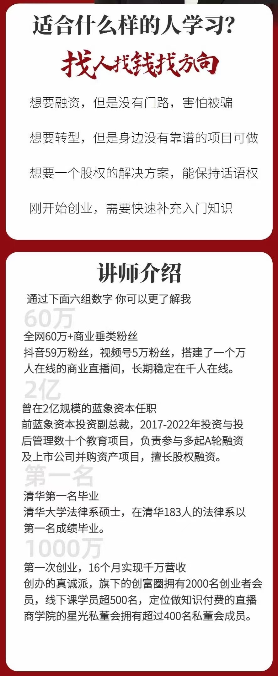 老板必学的商业实操课,找人、找钱、找方向