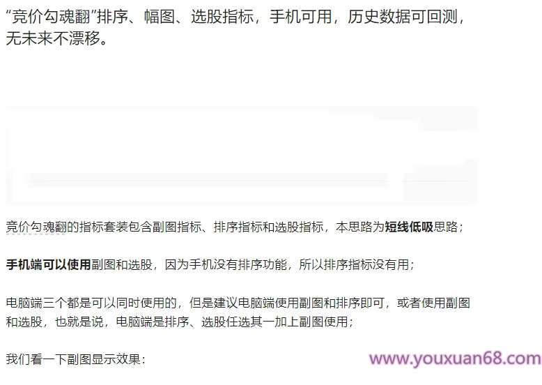 【指标】通达信【竞价勾魂幡】副图排序/选股指标 集合竞价短线低吸 高…
