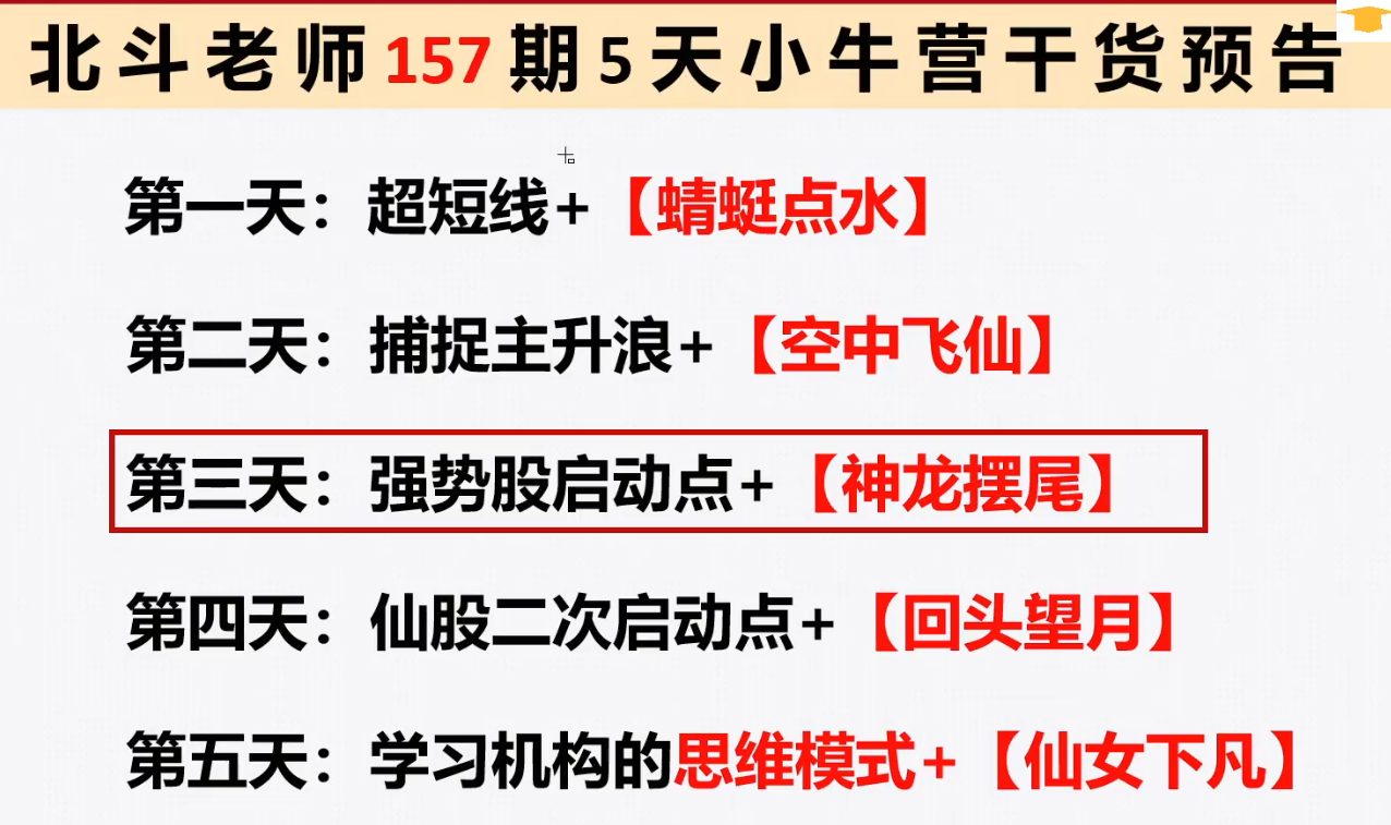北斗老师157期5天小牛特训营
