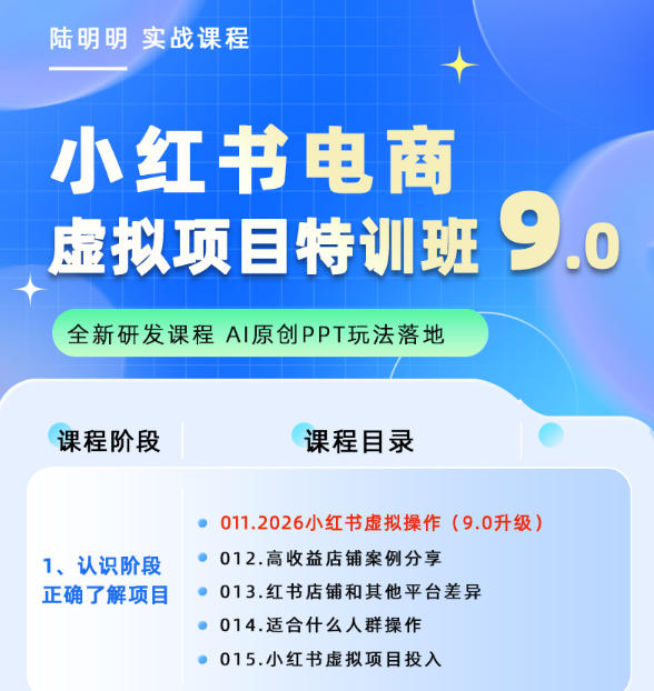 小红书虚拟项目特训班9.0,AI原创PPT技术全跑通,单品单店月纯利润几个…