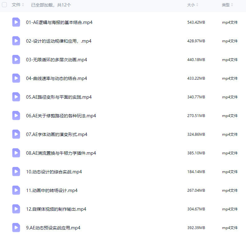 付顽童AE动态创意课