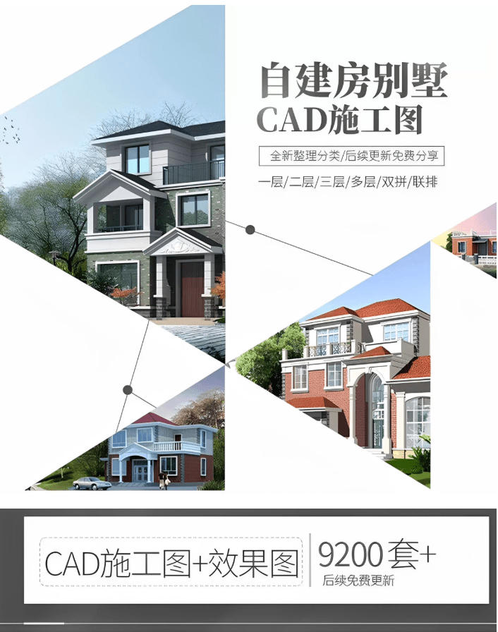 付费购买素材!2026新整理新农村自建房设计图,图纸CAD施工图合集,超…
