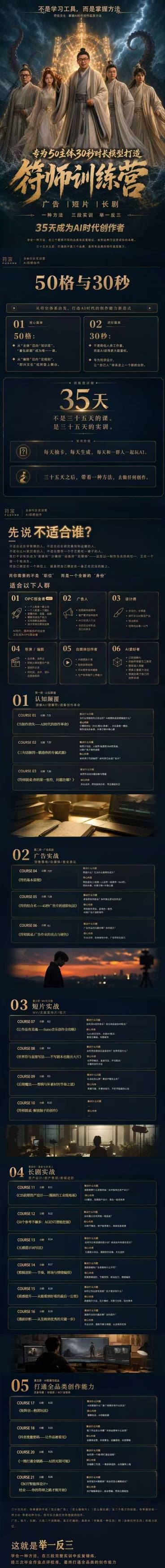 多参宗符师训练营,35天成为AI时代创作者,广告|短片|长剧,一种方法,…