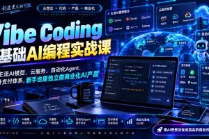 Vibe Coding零基础AI编程实战课-无水印,整合主流AI模型、云服务、自动…