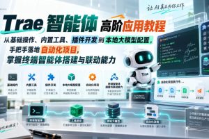 Trae智能体高阶应用教程，从基础操作、内置工具、插件开发到本地大模型…
