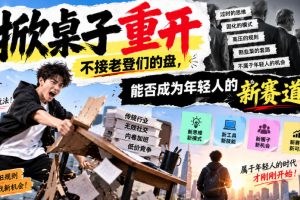 某公众号付费文章：掀桌子重开，不接老登们的盘，能否成为年轻人的新赛…