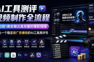 AI工具测评视频制作全流程,从0到1教你做出高完播的爆款视频,做出一个…