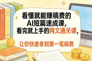 AI短篇+网文通关攻略，看懂就能賺稿费的AI短篇速成课，看完就上手的网…