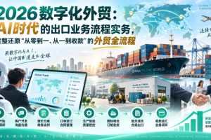 2026数字化外贸：AI时代的出口业务流程实务，完整还原”从零到一、从一…
