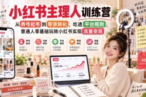 小红书主理人训练营,从养号起号到带货转化,吃透平台规则,普通人零基…