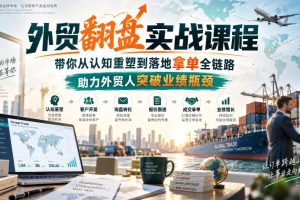 外贸翻盘实战课程，带你从认知重塑到落地拿单全链路，助力外贸人突破业…