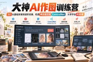 大神AI作图训练营，SD从基础安装到进阶实操，吃透模型提示词ControlNe…