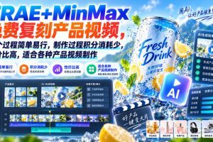 TRAE+MinMax免费复刻产品视频，整个过程简单易行，制作过程积分消耗少…