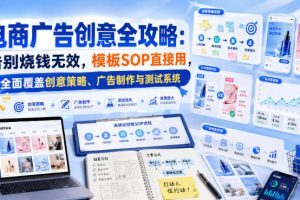 电商广告创意全攻略:告别烧钱无效,模板SOP直接用,全面覆盖创意策略…
