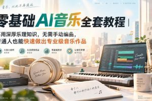 零基础AI音乐全套教程｜不用深厚乐理知识，无需手动编曲，普通人也能快…