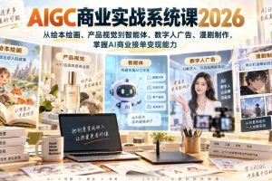 触站AIGC商业实战系统课2026,从绘本绘画、产品视觉到智能体、数字人广…