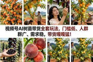 视频号AI树苗带货全套玩法，门槛低、人群广、需求稳，带货嘎嘎猛！