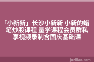 「小新新」长沙小新新 小新的蜡笔炒股课程 量学课程会员群私享视频录制含国庆基础课