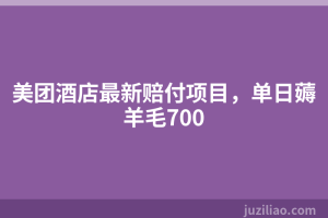 美团酒店最新赔付项目，单日薅羊毛700