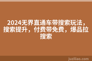 2024无界直通车带搜索玩法，搜索提升，付费带免费，爆品拉搜索