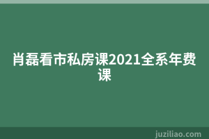 肖磊看市私房课2021全系年费课