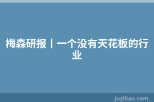 梅森研报丨一个没有天花板的行业