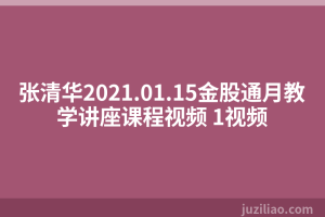 张清华2021.01.15金股通月教学讲座课程视频 1视频