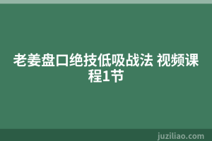 老姜盘口绝技低吸战法 视频课程1节