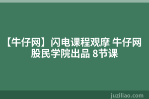 【牛仔网】闪电课程观摩 牛仔网股民学院出品 8节课